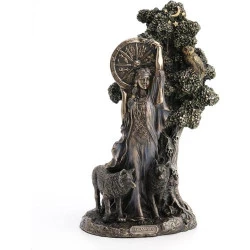 Statue Arianrhod, Déesse du Destin, Résine Bronze Antique