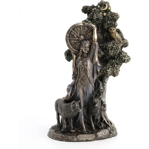 Statue Arianrhod, Déesse du Destin, Résine Bronze Antique - Vue principale