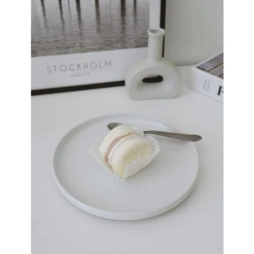 Zoom sur Famiware, Lot 6 Assiettes Salade, Résistantes Rayures, Blanc