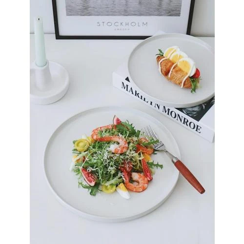 Détail de Famiware, Lot 6 Assiettes Salade, Résistantes Rayures, Blanc