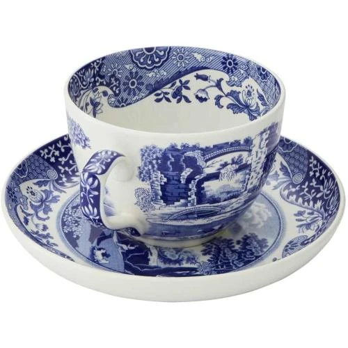 Détail de Tasse Soucoupe Géantes Bleues Spode, Design Italien