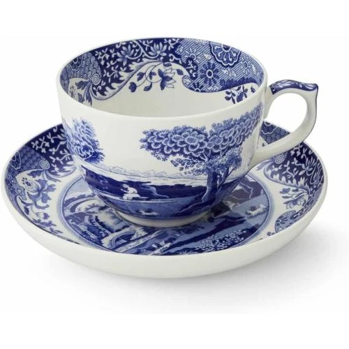 Tasse Soucoupe Géantes Bleues Spode, Design Italien - Vue principale