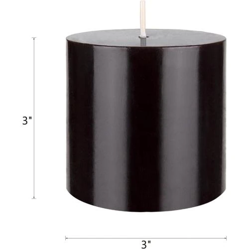 Détail de Bougies Pilier Noires Premium, Lot de 6, Non Parfumées