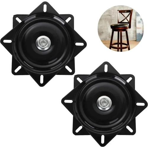 EATHEATY Lot 2 Tabourets Bar Pivotants Noir Robustesse - Vue principale