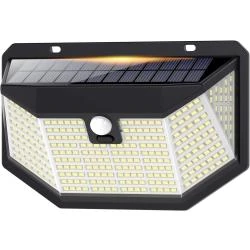 Lampe Solaire Extérieure 300LED, Détecteur Mouvement, Étanche