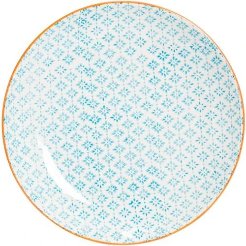 Assiette Imprimée Main, Porcelaine Japonaise, Orange - Vue principale