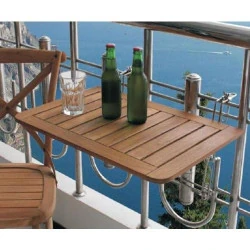 Table de Balcon Spetebo Bois de Teck Haute Qualité