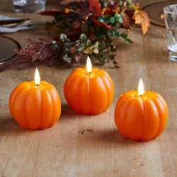 Bougies Citrouilles TruGlow LED Blanc Chaud, Lot 3