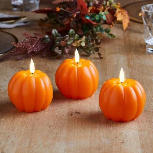 Bougies Citrouilles TruGlow LED Blanc Chaud, Lot 3 - Vue principale