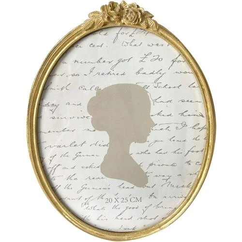 Cadre photo vintage ovale Sunlit, rose dorée, luxe - Vue principale
