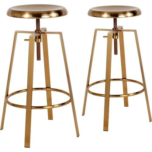 Tabourets Bar Pivotants Plastique, Métal Doré, Lot 2 - Vue principale