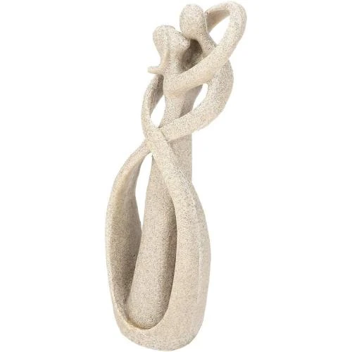 Détail de Figurine Amoureux en Grès, Sculpture Couple Décoration Maison