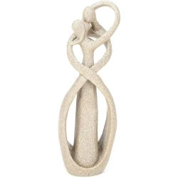 Figurine Amoureux en Grès, Sculpture Couple Décoration Maison