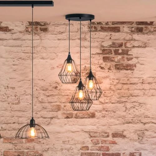 Détail de Suspension Filaire Kaore Noire, Métal, Atmosphera