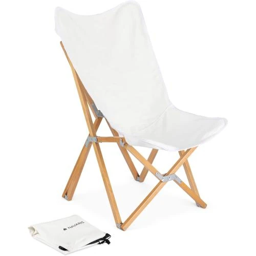 Chaise Pliante Papillon Navaris, Bois, Toile Lavable - Vue principale