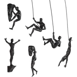 Sculptures murales nordiques Olpchee, homme grimpant, noir