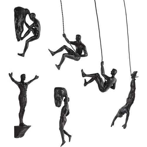 Sculptures murales nordiques Olpchee, homme grimpant, noir - Vue principale