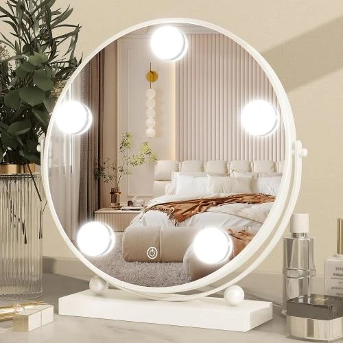 Miroir de courtoisie Blanc ROLOVE 30,5 cm, Design élégant - Vue principale