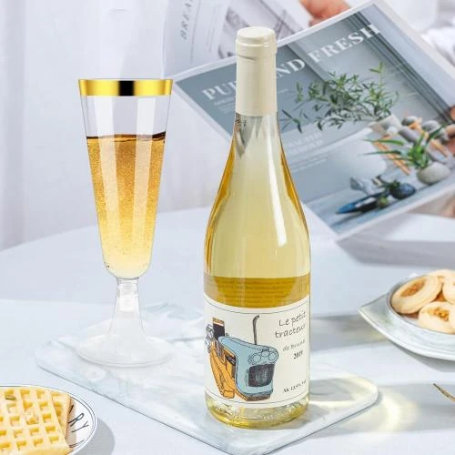 Détail de Verres flûte champagne plastique transparents, 20 pièces, réutilisables