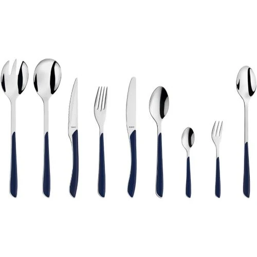 Kuppels PRISMA couverts acier inoxydable, 44 pièces, bleu indigo - Vue principale