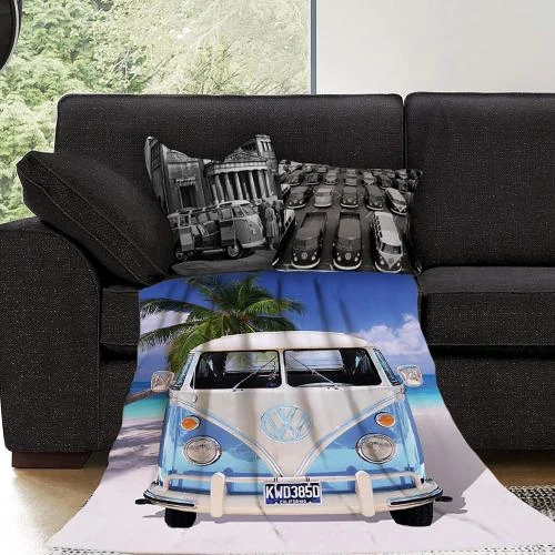 Zoom sur Tapis Volkswagen Bulli, design original, polaire doux