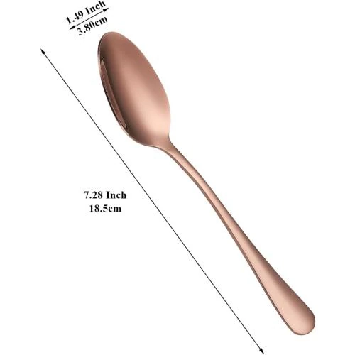 Détail de Cuillères à Soupe Or Rose, 12 Pièces Acier Inoxydable