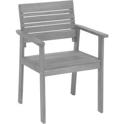 Chaise Jardin Maui Greemotion Bois Acacia Massif Gris
