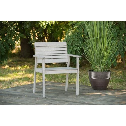 Détail de Chaise Jardin Maui Greemotion Bois Acacia Massif Gris