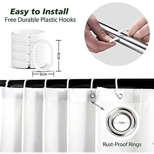 Zoom sur Rideau de Douche Imperméable Chat Océan - Polyester Lavable avec Crochets