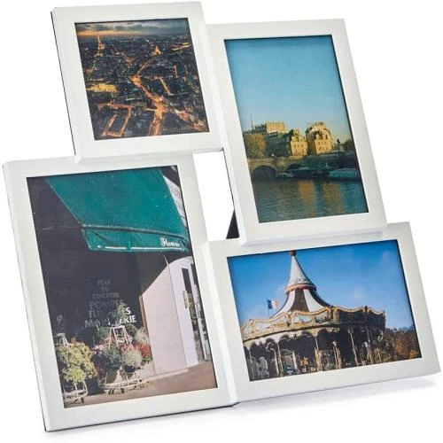 Cadre Photo Isernia Blanc, 4 Photos, Plastique, Design - Vue principale