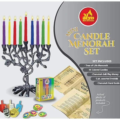 Détail de Menorah Hanukkah Ner Mitzvah, Arbre de Vie, 9 Branches
