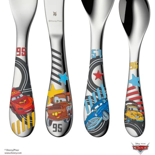 Zoom sur Couverts Enfants Disney 4 Pièces, Acier Inoxydable, Transparent