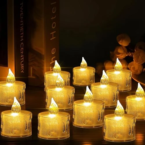 Zoom sur Bougies LED Amzeeniu 35 pièces, Flamme vacillante, Piles incluses