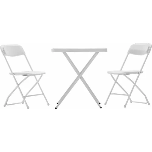 Gardiun Set Jardin Pliable Table Chaises Bonaire Blanc - Vue principale