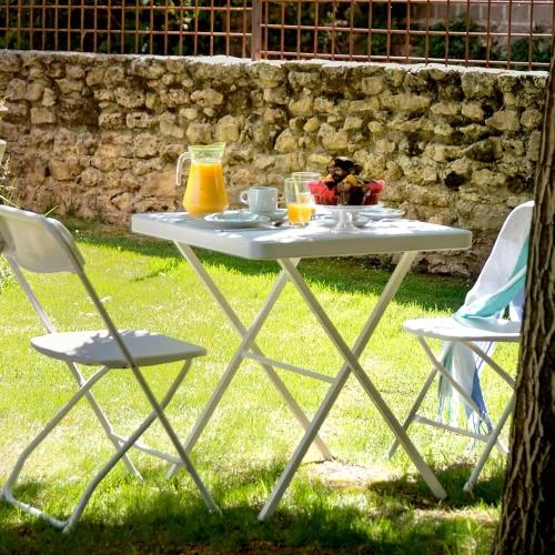Détail de Gardiun Set Jardin Pliable Table Chaises Bonaire Blanc