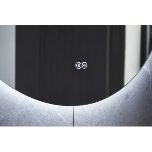 Zoom sur Miroir Mural LED Rond, Éclairage Variable, Blanc Froid