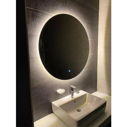 Miroir Mural LED Rond, Éclairage Variable, Blanc Froid - Vue principale