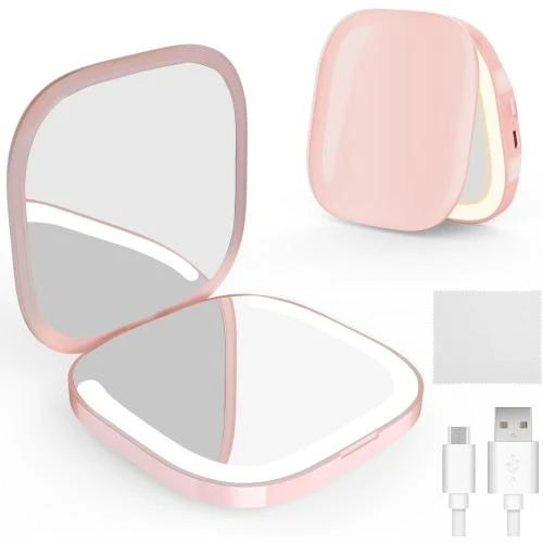 Miroir Maquillage Portable, Lumieres, Grossissement, USB - Vue principale