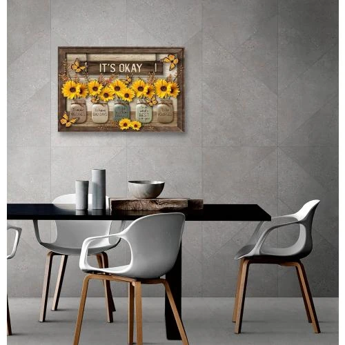 Zoom sur Impression toile tournesol, citations inspirantes, Drawskin