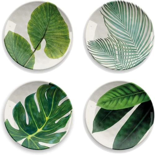 Epicurean Assiettes Dessert Mélamine Floral Blanc, Lot 4 - Vue principale