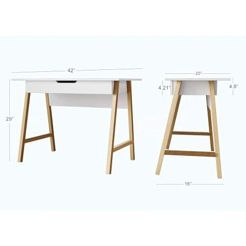Détail de Bureau Parme, école, bureau blanc, design moderne, mobilier