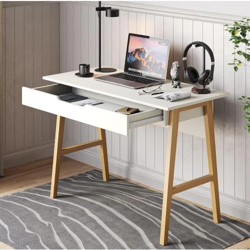 Bureau Parme, école, bureau blanc, design moderne, mobilier - Vue principale