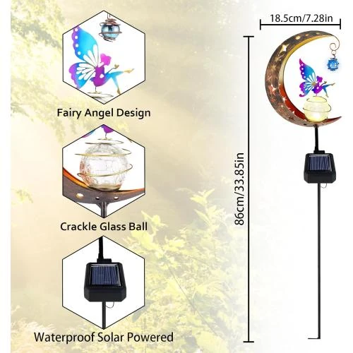 Détail de Lampes Solaires Jardin, Décoration Extérieure, Lumière Lune, LED IP65