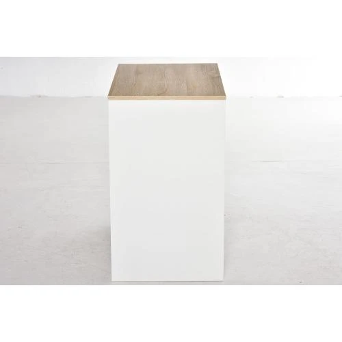 Zoom sur Bureau HOMCOM bois, ordinateur, plateau clavier, blanc, chêne