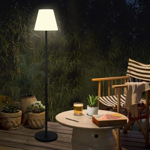 Lampadaire solaire Licmic, capteur lumière, RVB, blanc chaud - Vue principale