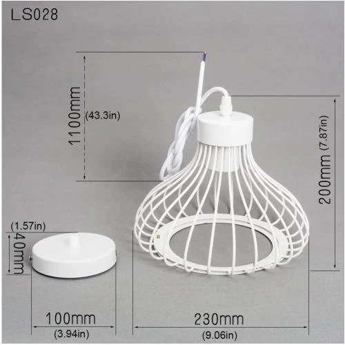 Détail de Suspension Cage Métal Blanc Vintage Chrasy, Luminaire Retro