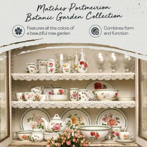 Zoom sur Assiettes rondes céramique Botanic Roses, 4 pièces, Anglais