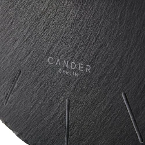 Zoom sur Horloge murale silencieuse ardoise, aiguilles bois, analogique