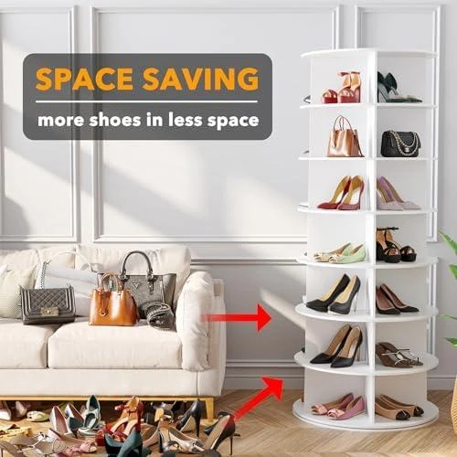 Détail de Tour à Chaussures Rotative SpaceAid: Rangement Pratique à 360°