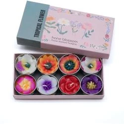 Bougies parfumées Hana Blossom, lot de 8 pièces